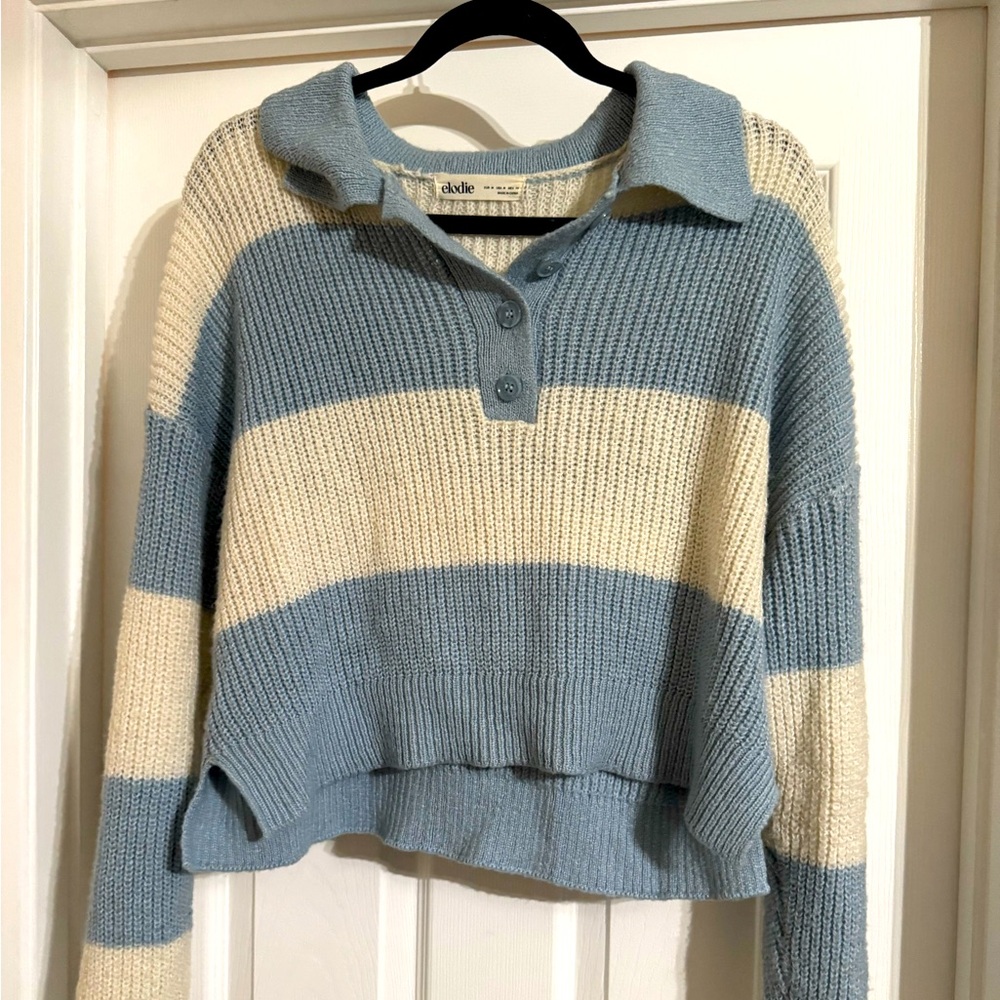 Elodie Blue and Cream Striped Sweater
